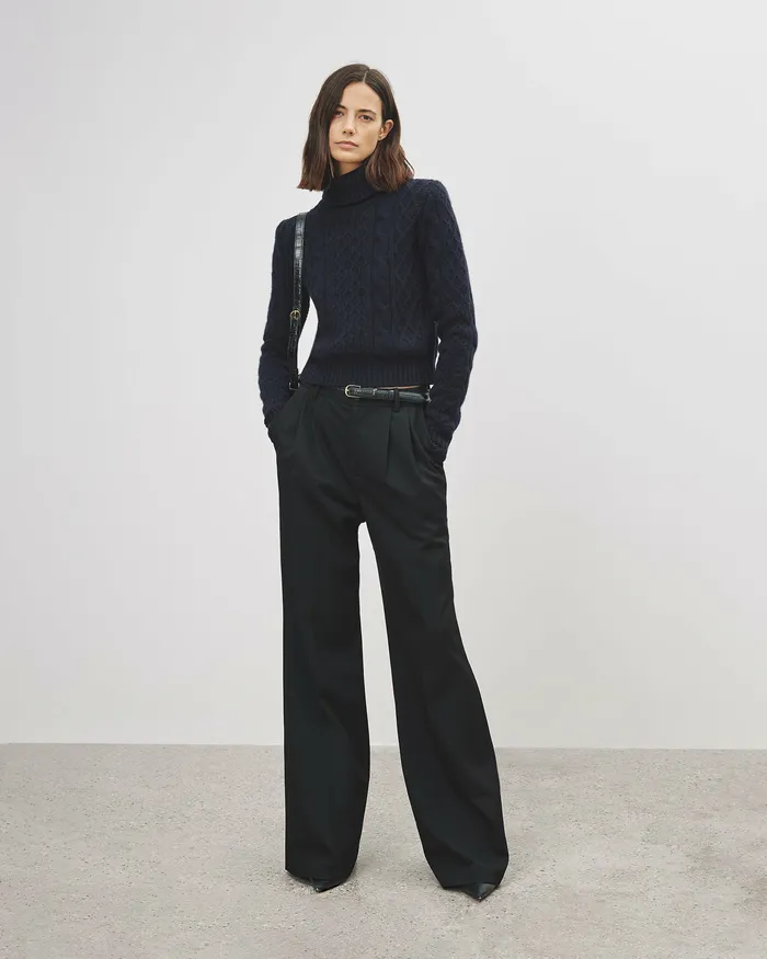 Women ANDRINA SWEATER Dark Grey Melange Knits and Sweaters Nili Lotan