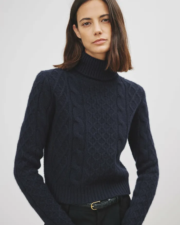 Women ANDRINA SWEATER Dark Grey Melange Knits and Sweaters Nili Lotan