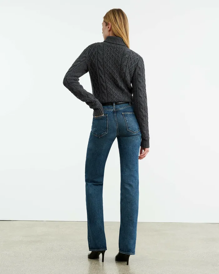 Women ANDRINA SWEATER Dark Grey Melange Knits and Sweaters Nili Lotan