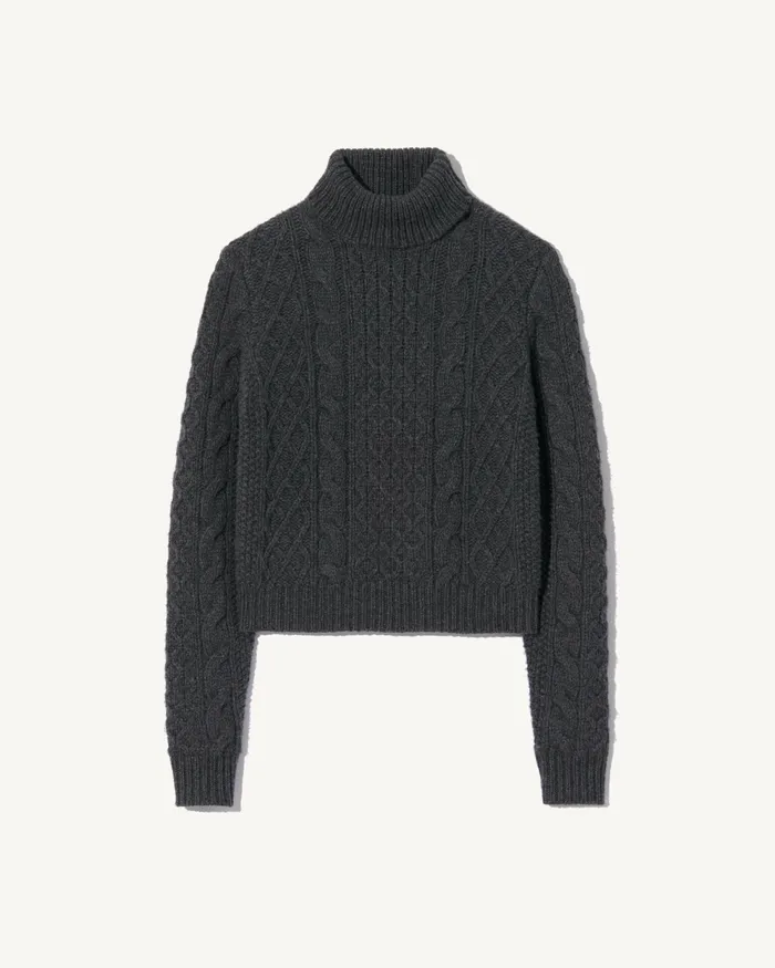Women ANDRINA SWEATER Dark Grey Melange Knits and Sweaters Nili Lotan