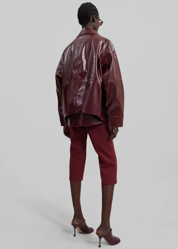Women Arbor Crackled Faux Leather Jacket 8211 Burgundy The Frankie Shop Outerwear