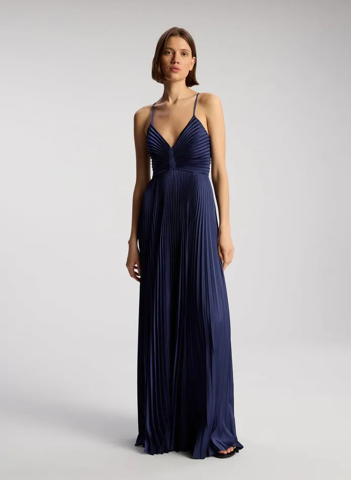 Women Aries Satin Pleated Dress Riviera ALC Dresses
