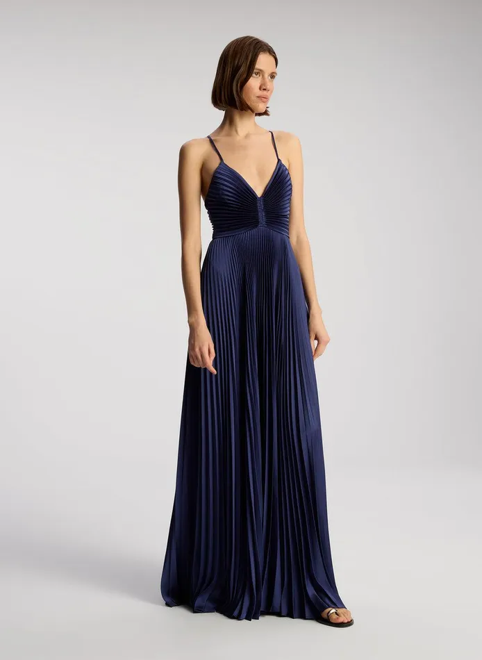 Women Aries Satin Pleated Dress Riviera ALC Dresses