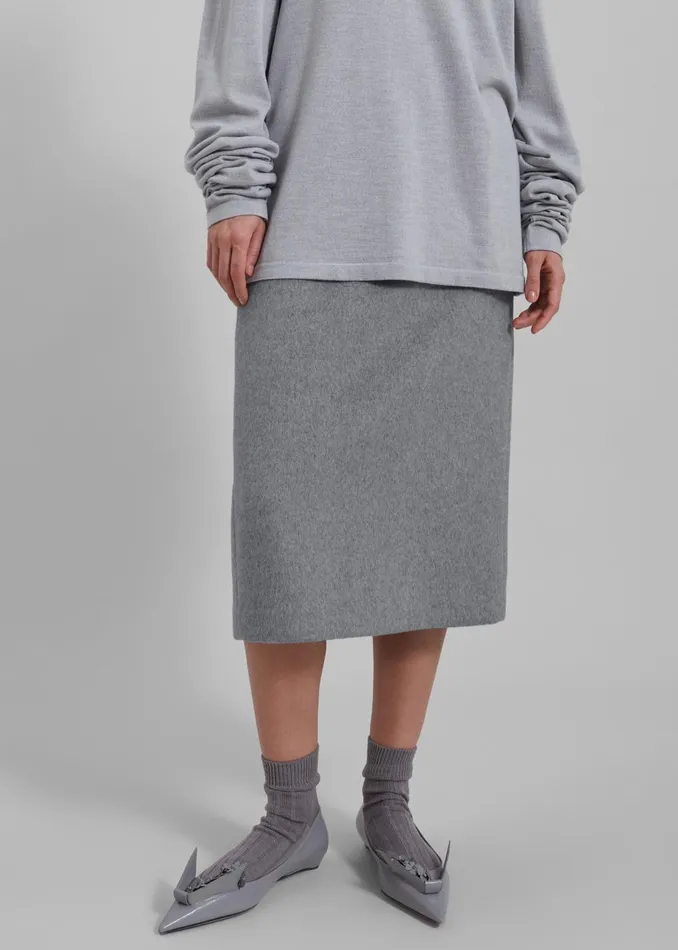 Women Arley Midi Skirt 8211 Light Grey The Frankie Shop Bottoms