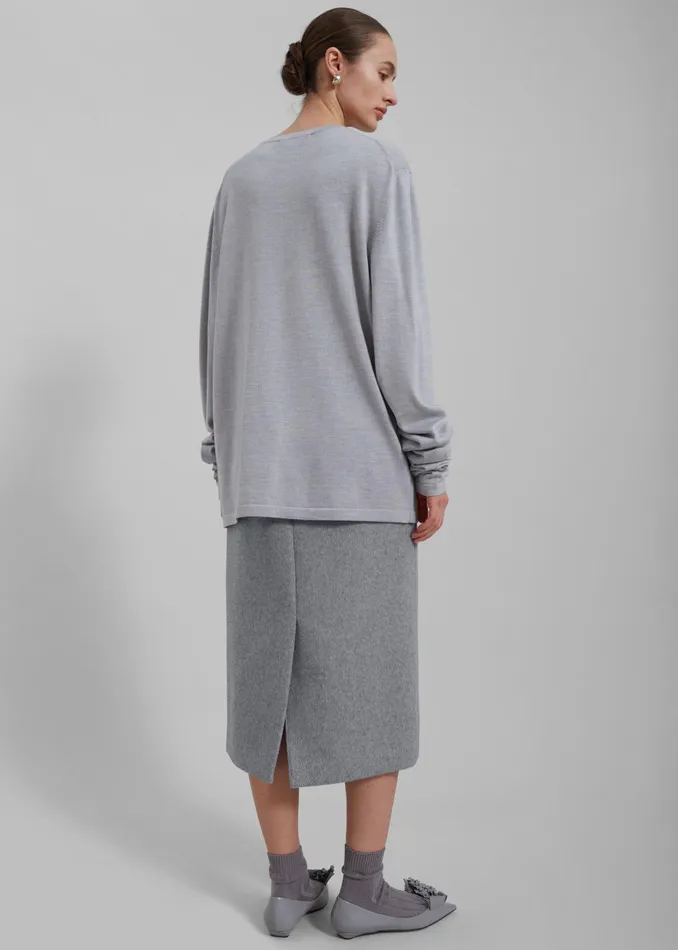 Women Arley Midi Skirt 8211 Light Grey The Frankie Shop Bottoms