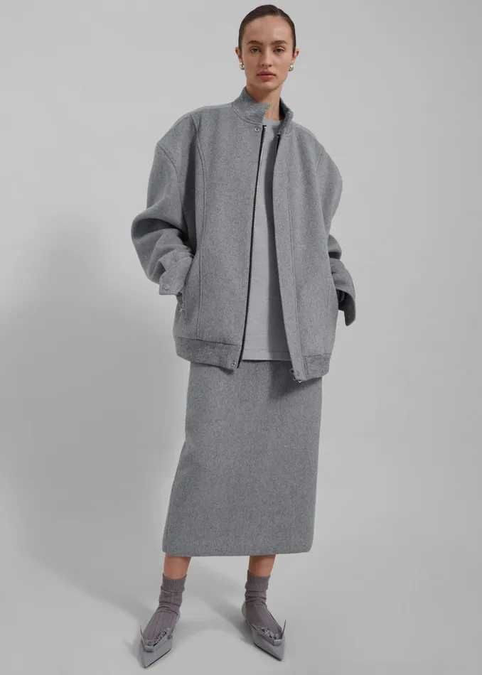 Women Arley Midi Skirt 8211 Light Grey The Frankie Shop Bottoms