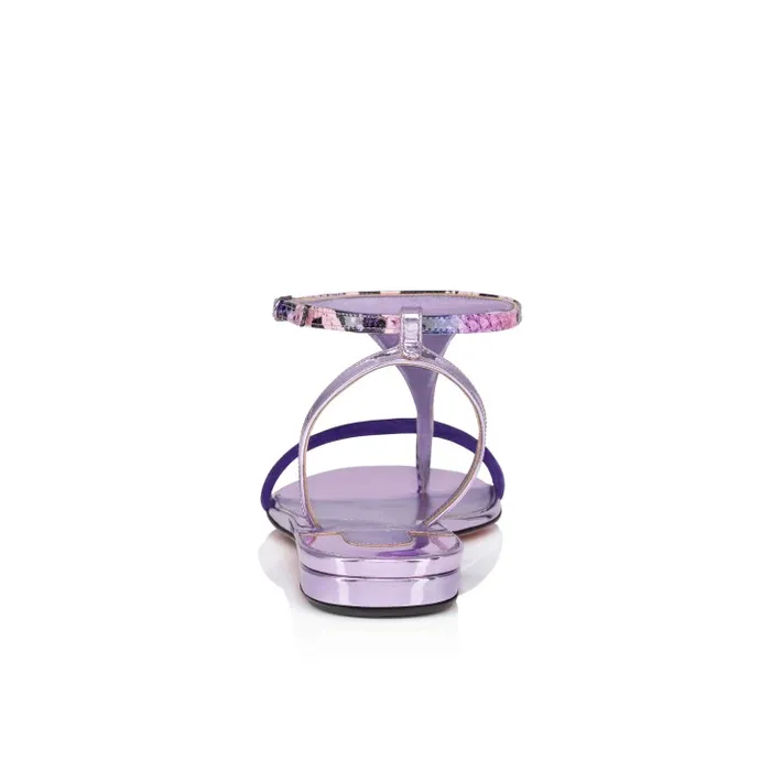 Women Athinita Strappy Sandals 8211 Veau Velours Prahina Patent Calf Leather And Specchio Leather 8211 Calipso Christian Louboutin Sandals and Slides