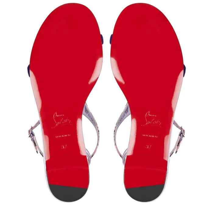 Women Athinita Strappy Sandals 8211 Veau Velours Prahina Patent Calf Leather And Specchio Leather 8211 Calipso Christian Louboutin Sandals and Slides