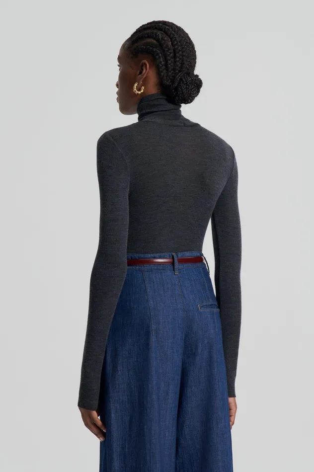 Women BABYWOOL POLO CHARCOAL ALL Tops Scanlan Theodore Women BABYWOOL POLO CHARCOAL ALL Tops Scanlan Theodore