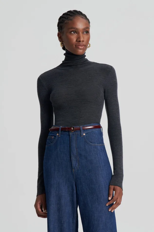 Women BABYWOOL POLO CHARCOAL ALL Tops Scanlan Theodore Women BABYWOOL POLO CHARCOAL ALL Tops Scanlan Theodore