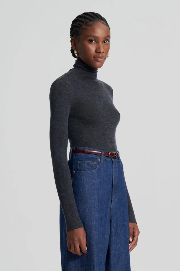 Women BABYWOOL POLO CHARCOAL ALL Tops Scanlan Theodore Women BABYWOOL POLO CHARCOAL ALL Tops Scanlan Theodore