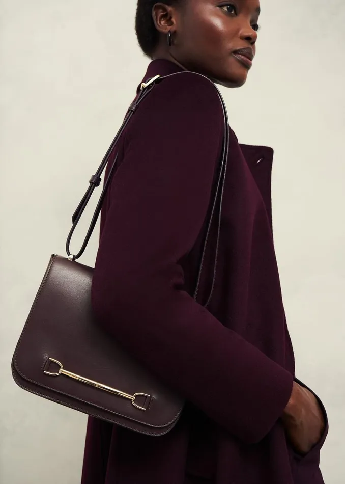 Women Bags Hobbs Keighley Leather Cross Body Bag Malbec Purple