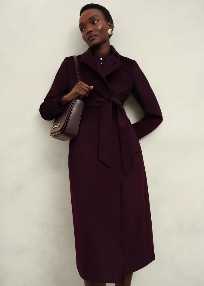 Women Bags Hobbs Keighley Leather Cross Body Bag Malbec Purple
