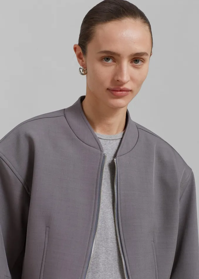 Women Banks Cropped Jacket 8211 Grey The Frankie Shop Outerwear