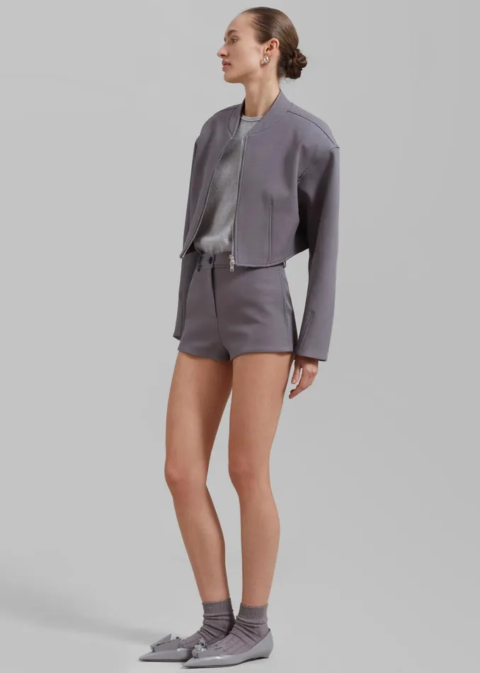 Women Banks Cropped Jacket 8211 Grey The Frankie Shop Outerwear