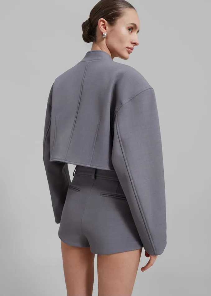 Women Banks Cropped Jacket 8211 Grey The Frankie Shop Outerwear