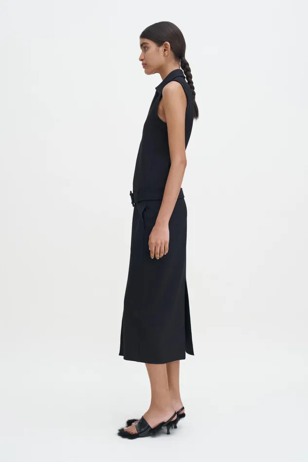 Women Belted Zip Dress Black Filippa K Dresses