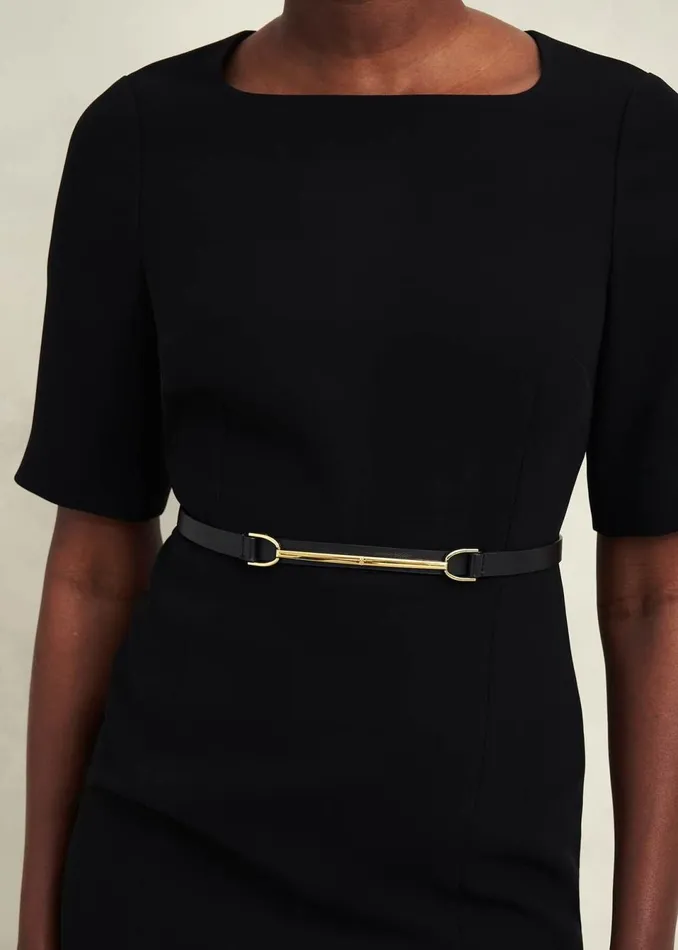 Women Belts Hobbs Daphne Leather Waist Belt Black