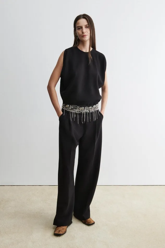 Women Belts Rachel Comey Embroidered Toga Belt Black Women Belts Rachel Comey Embroidered Toga Belt Black