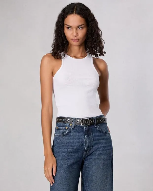 Women Belts Rag and Bone Boyfriend Leather Belt Black
