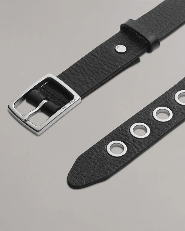 Women Belts Rag and Bone Boyfriend Leather Belt Black