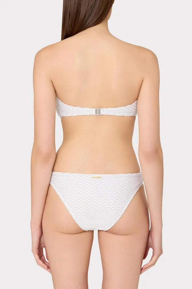 Women Bikinis Milly Margot Textured Waves Bikini Bottom White