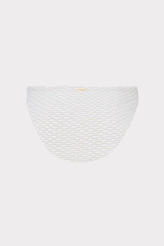 Women Bikinis Milly Margot Textured Waves Bikini Bottom White
