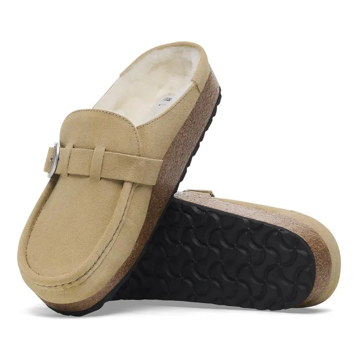 Women Birkenstock Clogs Buckley Shearling Taupe