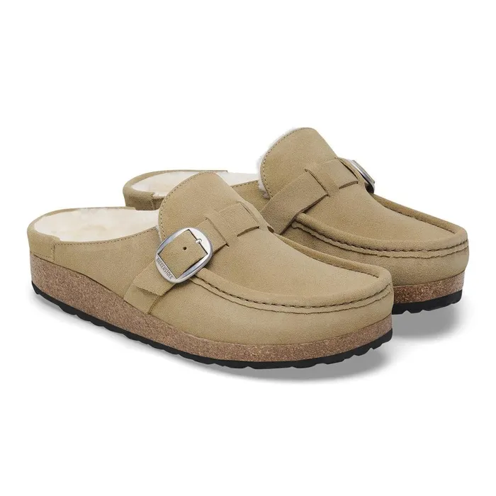 Women Birkenstock Clogs Buckley Shearling Taupe
