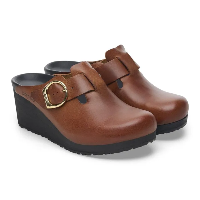 Women Birkenstock Clogs Fanny RingBuckle Blackcognac