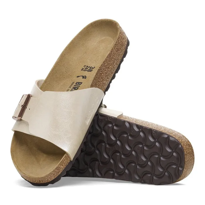 Women Birkenstock OneStrap Catalina Graceful Pearl White