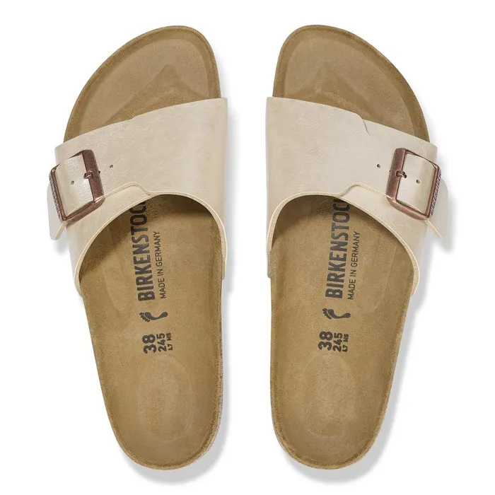 Women Birkenstock OneStrap Catalina Graceful Pearl White