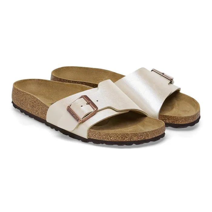 Women Birkenstock OneStrap Catalina Graceful Pearl White