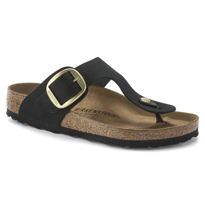 Women Birkenstock OneStrap Gizeh Big Buckle Black