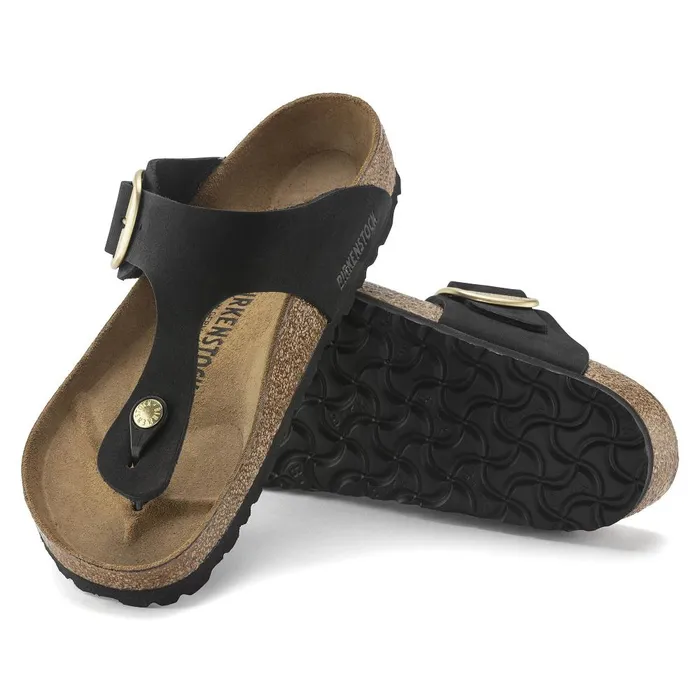 Women Birkenstock OneStrap Gizeh Big Buckle Black