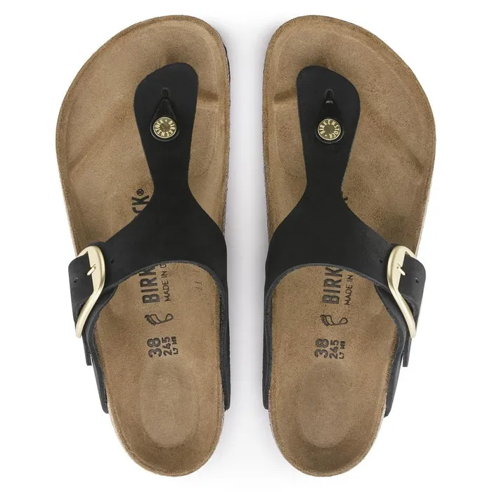 Women Birkenstock OneStrap Gizeh Big Buckle Black