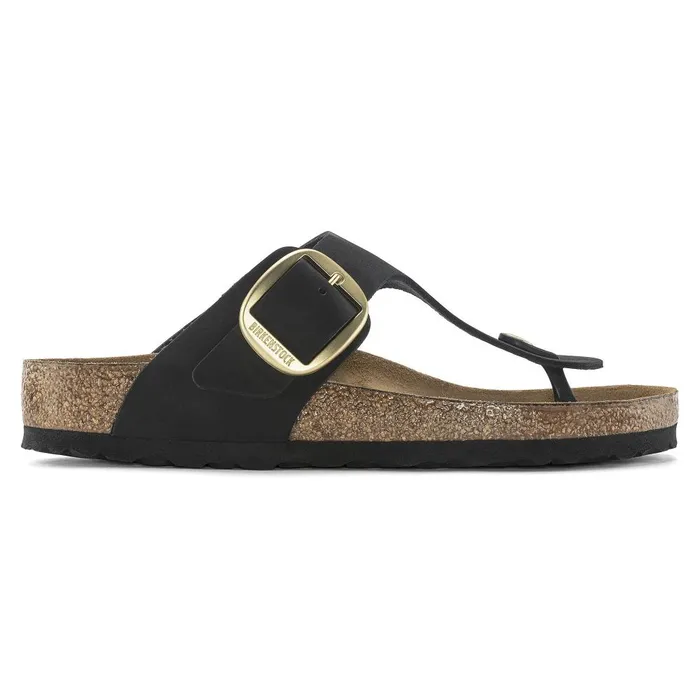 Women Birkenstock OneStrap Gizeh Big Buckle Black