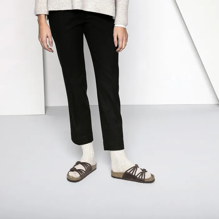 Women Birkenstock Socks Cotton Slub Beigewhite