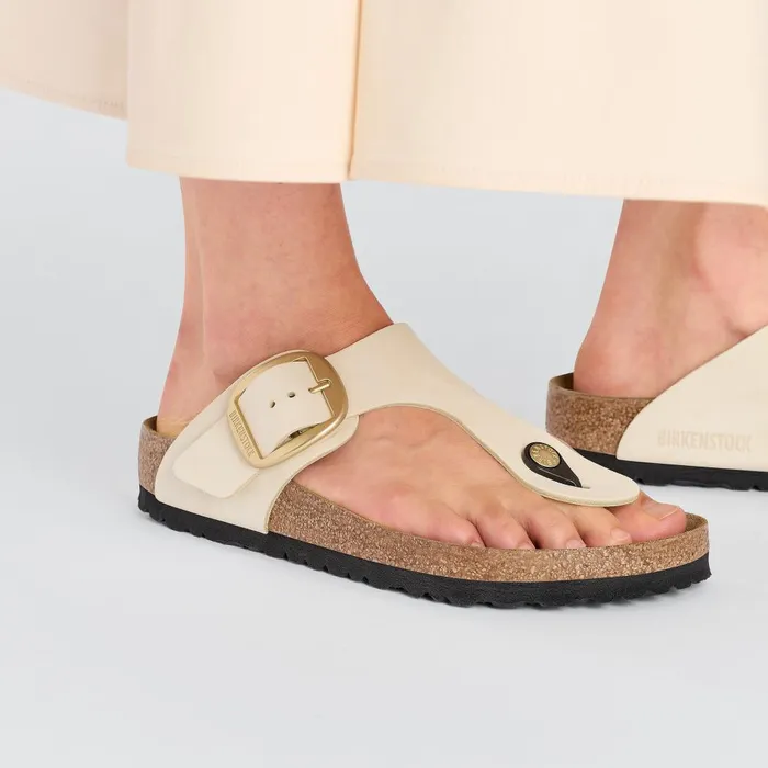 Women Birkenstock Thong Gizeh Big Buckle Ecru