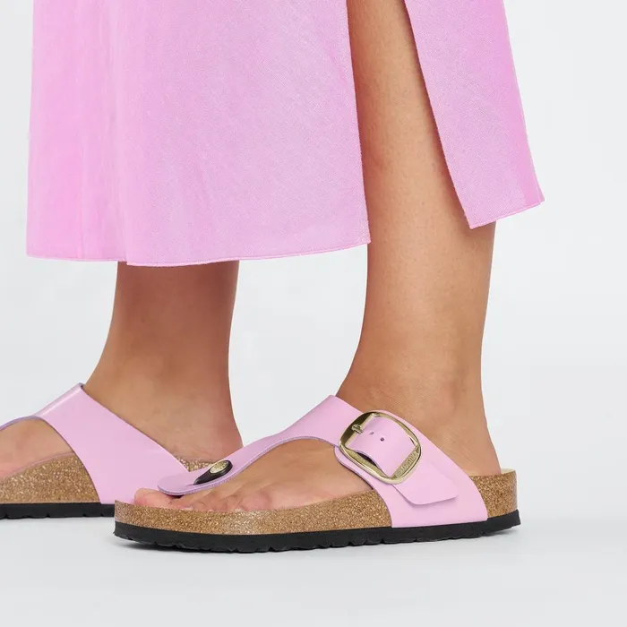 Women Birkenstock Thong Gizeh Big Buckle High Shine Fondant Pink
