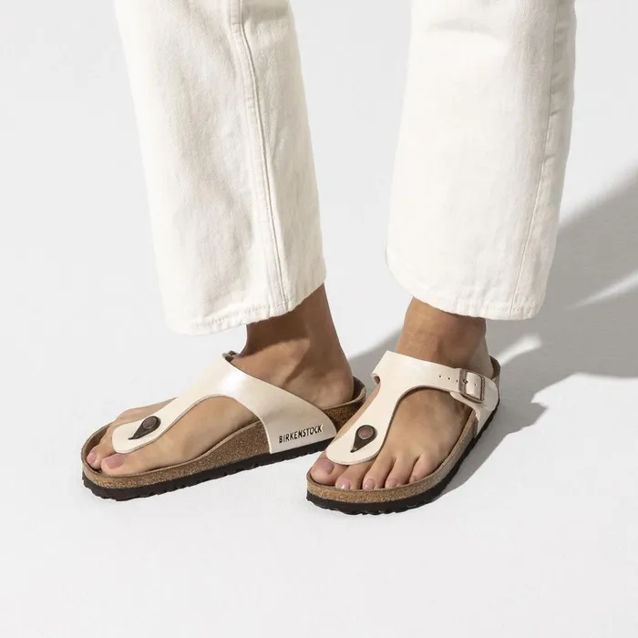 Women Birkenstock Thong Gizeh Graceful Pearl White