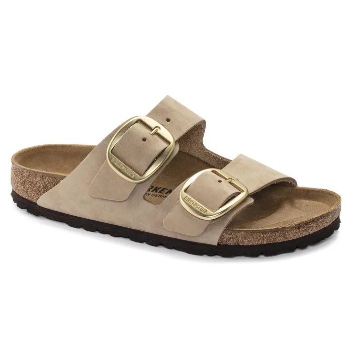 Women Birkenstock TwoStrap Arizona Big Buckle Sandcastle
