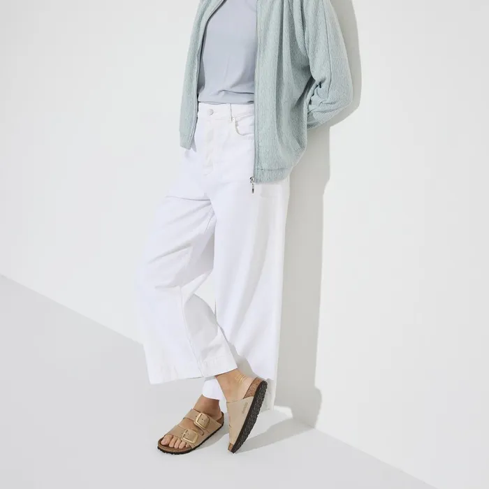 Women Birkenstock TwoStrap Arizona Big Buckle Sandcastle