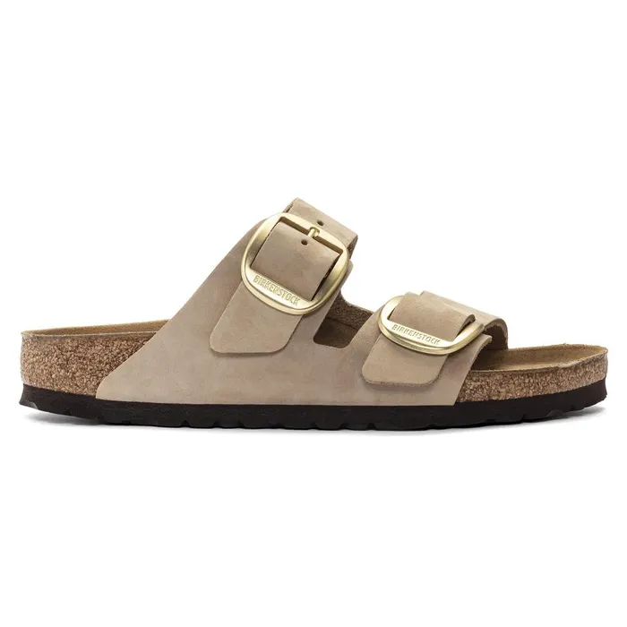 Women Birkenstock TwoStrap Arizona Big Buckle Sandcastle