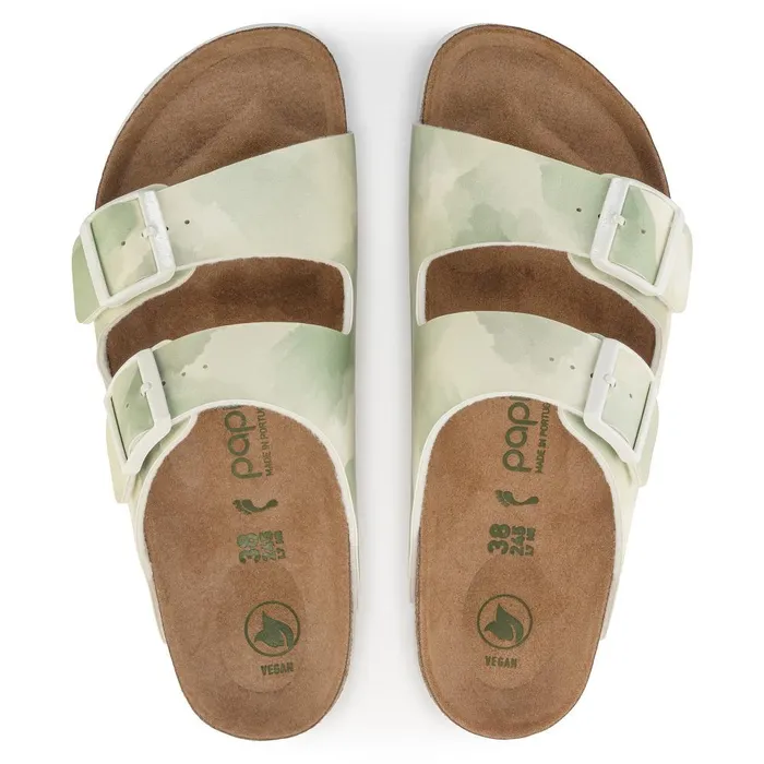 Women Birkenstock TwoStrap Arizona Platform Vegan Watercolor Khaki
