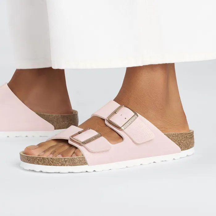 Women Birkenstock TwoStrap Arizona Shiny Light Rose