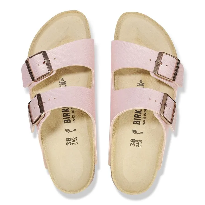 Women Birkenstock TwoStrap Arizona Shiny Light Rose