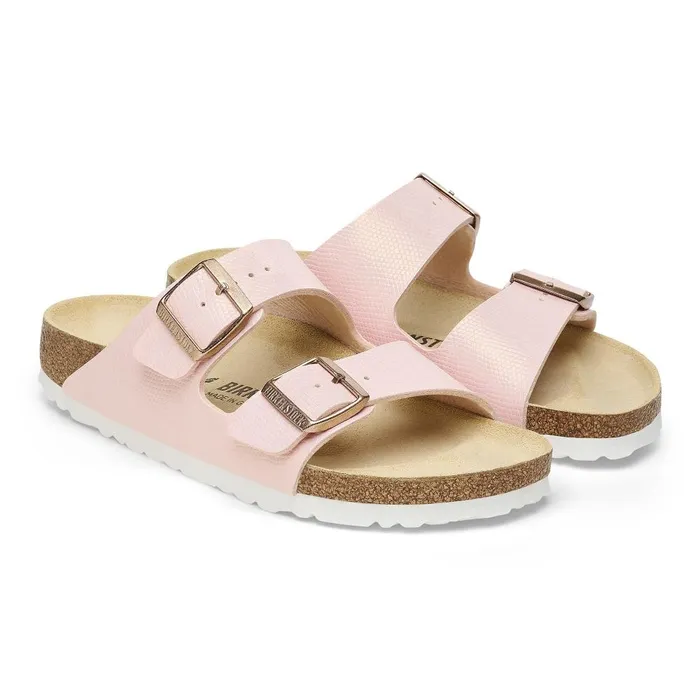 Women Birkenstock TwoStrap Arizona Shiny Light Rose