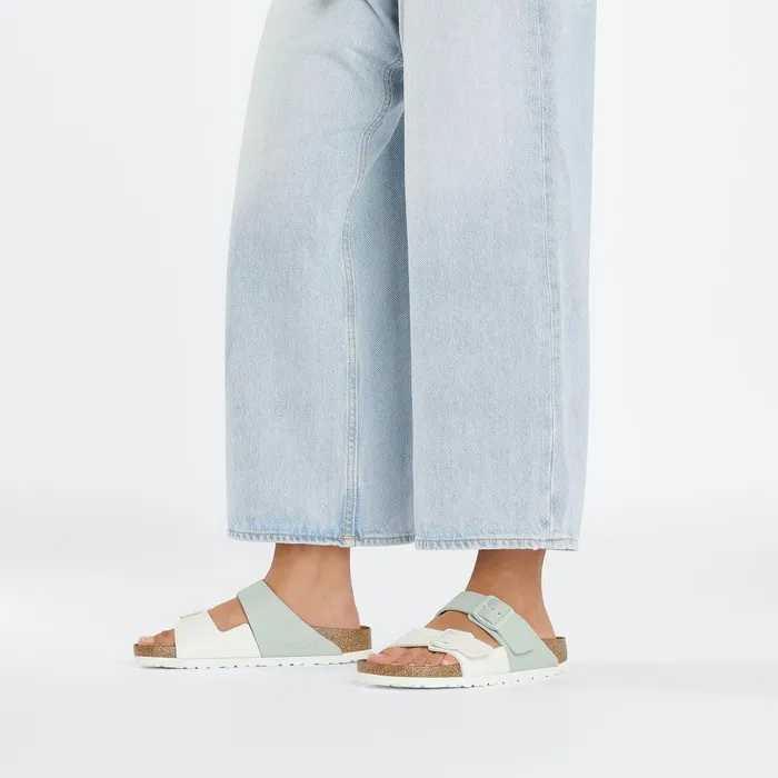 Women Birkenstock TwoStrap Arizona Split Whitesurf Green