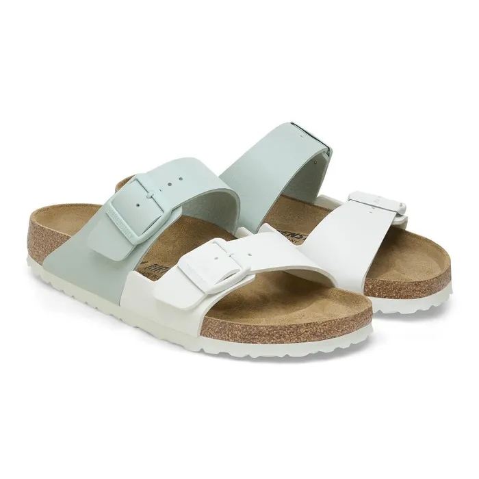 Women Birkenstock TwoStrap Arizona Split Whitesurf Green